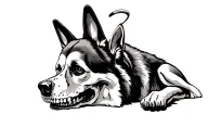 German Shepard skull tattoo design idea