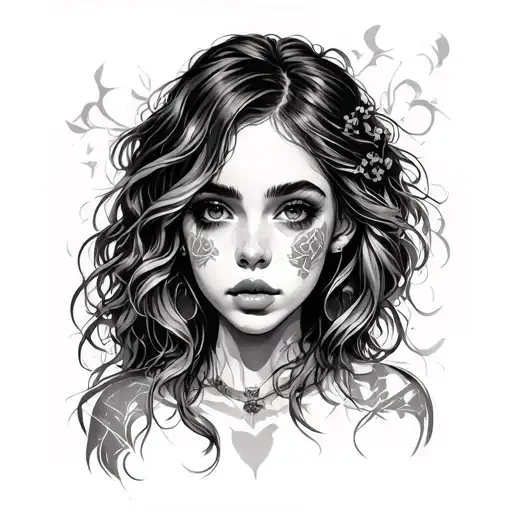 Pickle with girls face tattoo design idea