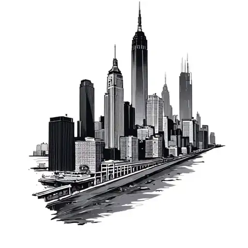 Detroit skyline tattoo design idea