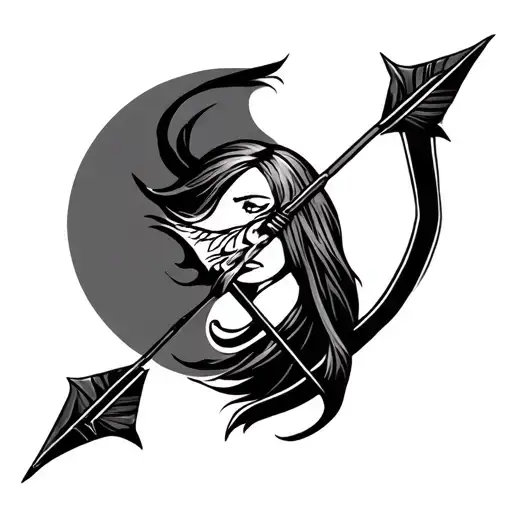 Bow and arrow arm sleeve tattoo design idea