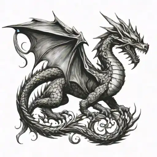 I want a dragon tattoo that wraps around my entire arm, with its head at the bottom and its tail going over my shoulder, not to tattoo design idea