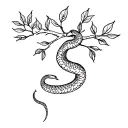 snake and apple tree tattoo design idea