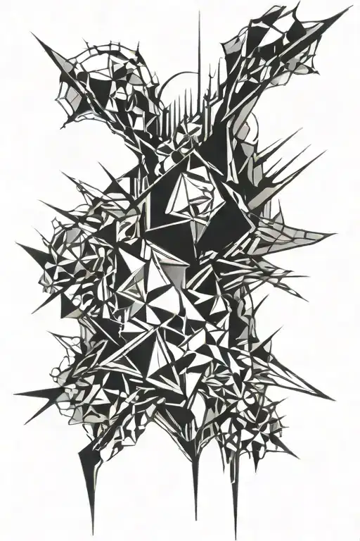abstract blackwork tattoo that shows aggression and grit. tattoo design idea