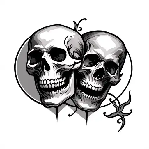 matching gothic skull tattoo tattoo design idea