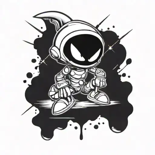 Marvin the Martian from Looney Tunes tattoo design idea