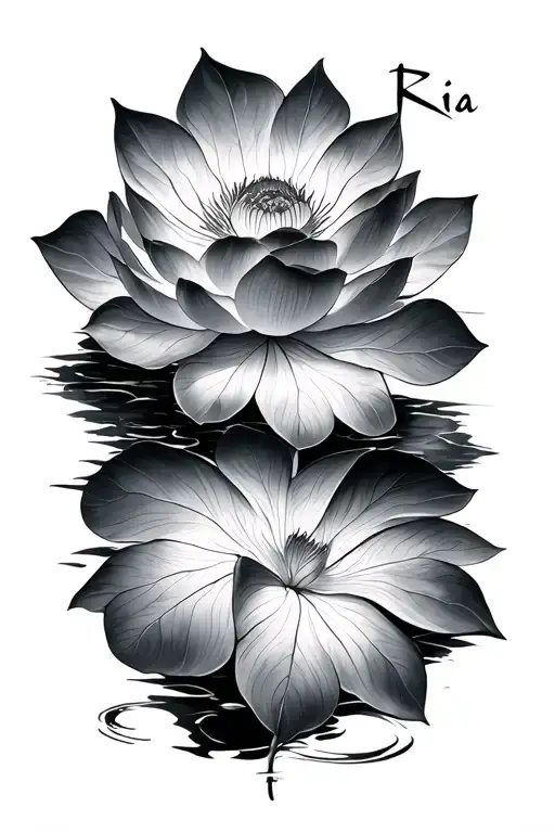 "Ria" Lotus Leaf tattoo design idea