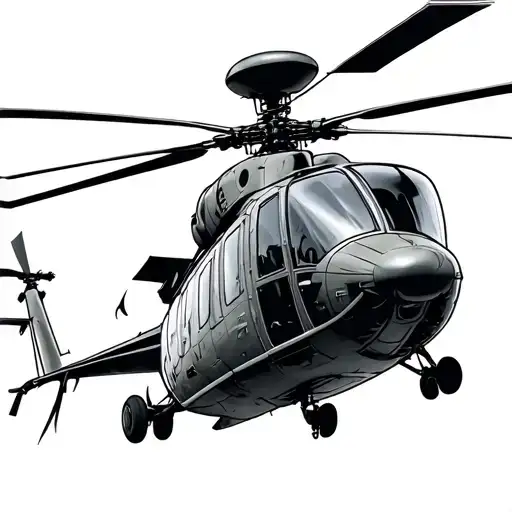 helicopter tattoo design idea