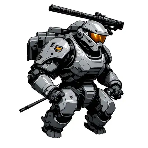 helldivers 2 bot tattoo design idea