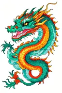 First name Samuel Nathan Lina Japanese style around a dragon tattoo design idea