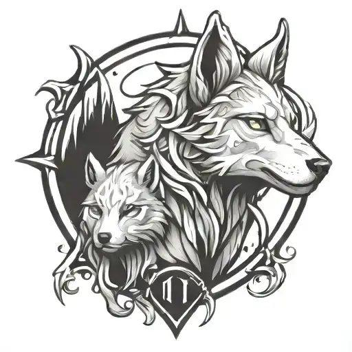 Lamb & Wolf tattoo inspired by "Kindred" from the video game, League of Legends tattoo design idea