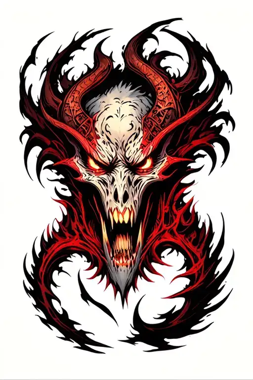 BELIAL with winds tattoo design idea