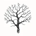 Tree dna strand intertwined tattoo design idea