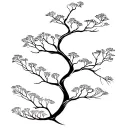Tree dna strand intertwined tattoo design idea