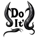 devil horns text 'Do It' devil's tails tattoo design idea