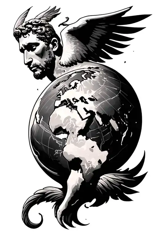 Atlas carrying the world tattoo design idea