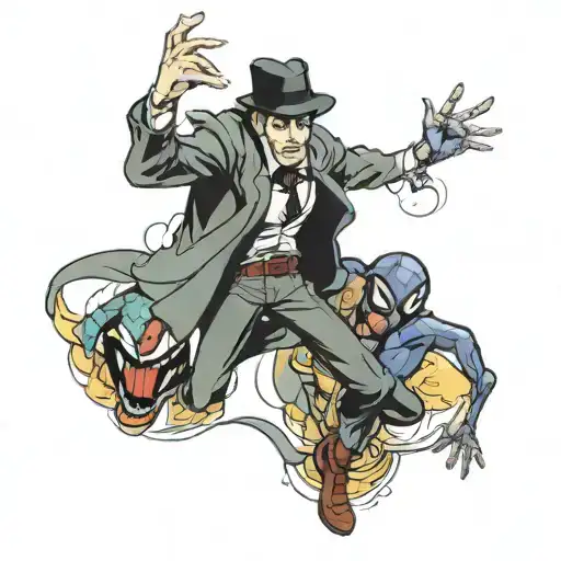LUPIN iii CHASING SPIDERMAN tattoo design idea