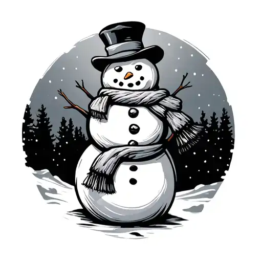 Snowman tattoo design idea