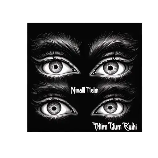 nimali nelum thilini ruhi name tattoo design so that two eyes apper on either side of the names tattoo design idea