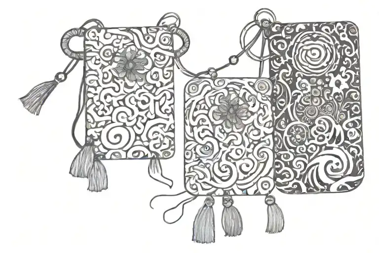 omamori japanese paper charm tattoo design idea