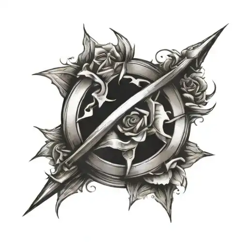 Give me tattoo of this Negative Meanings:Rebellion: A symbol of defiance against societal norms and authority.Power  tattoo design idea