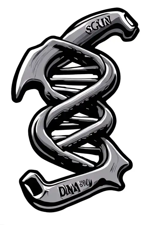 lineman's wrench with DNA as the handle tattoo design idea