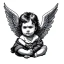 Gangster Baby Angel tattoo design idea