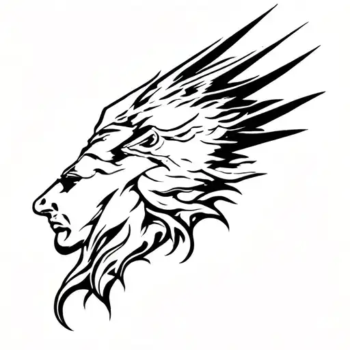 force, courage,  renaissance tattoo design idea