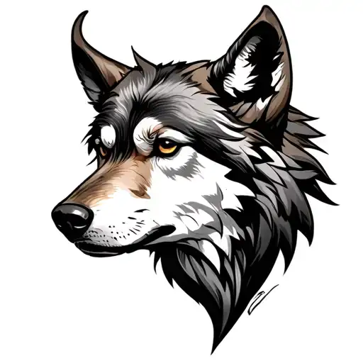 wolf with taurus symbol and actor nicholas galitzine tattoo design idea