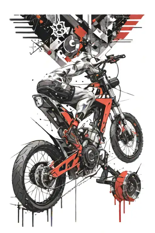 gem , bike , weight lifting , electronic ,welding tattoo design idea