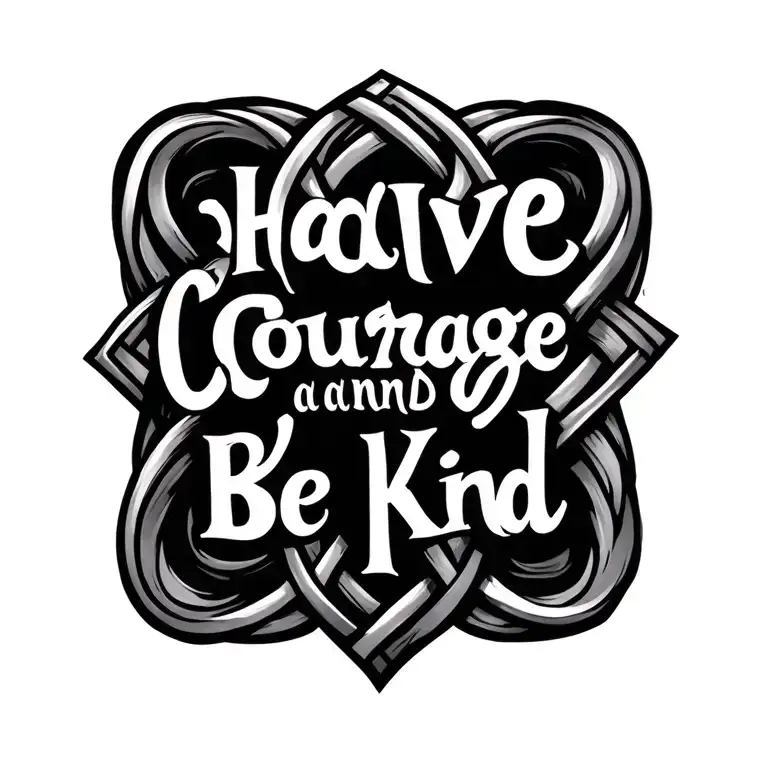 "Have Courage and be Kind" endless knot tattoo design idea