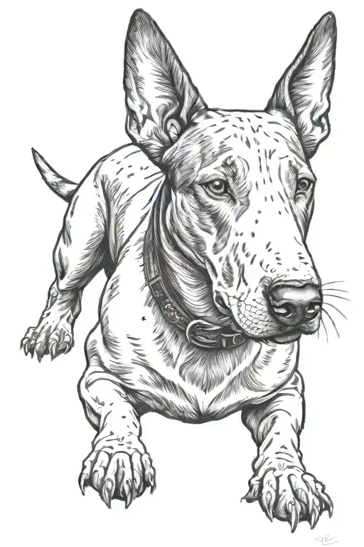 bull terrier dog tattoo design idea