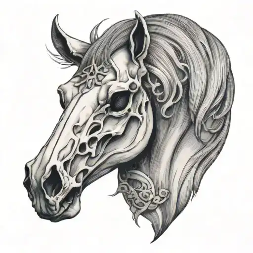 horse skull tattoo design idea