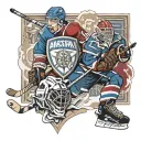 arsenal football club, avalanche hockey, and indiana hoosiers  tattoo design idea