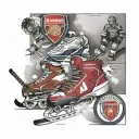 arsenal football club, avalanche hockey, and indiana hoosiers  tattoo design idea