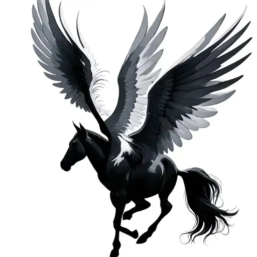 pegasus flying tattoo design idea