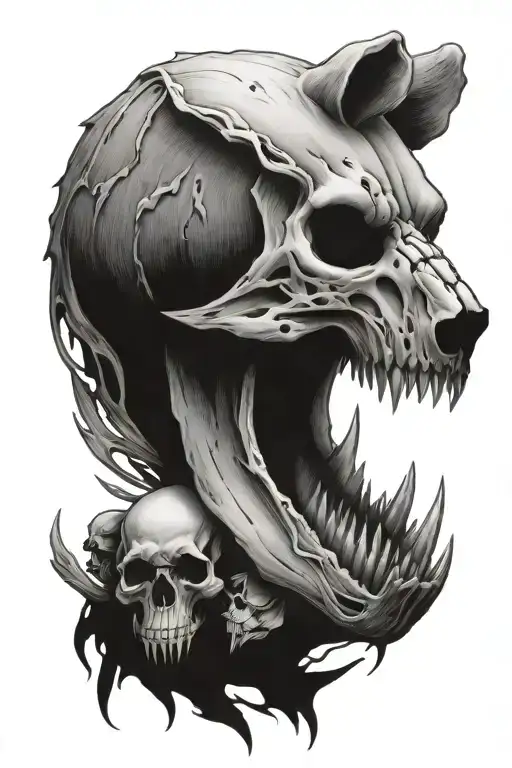 bear skull tattoo tattoo design idea