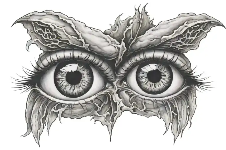 A pair of realistic eyes with anger and pain  tattoo design idea