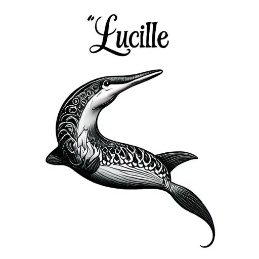 "Lucille " "Lucille " dolphine memorial tattoo for grandma tattoo design idea