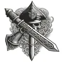 marines commando dagger combined tattoo design idea