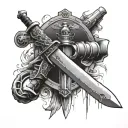 marines commando dagger combined tattoo design idea