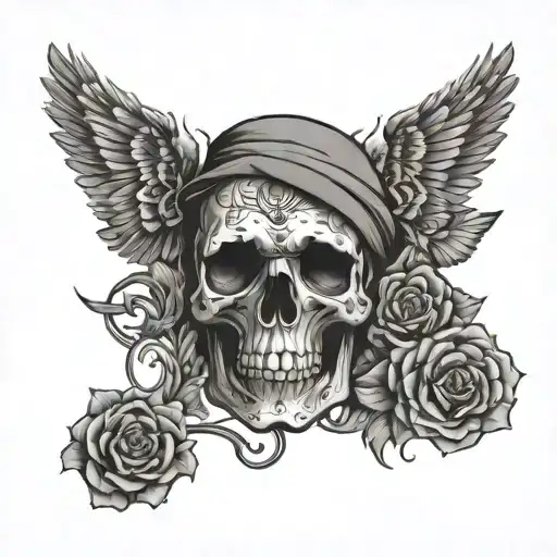 My God is Franklin mitad calavera tattoo design idea