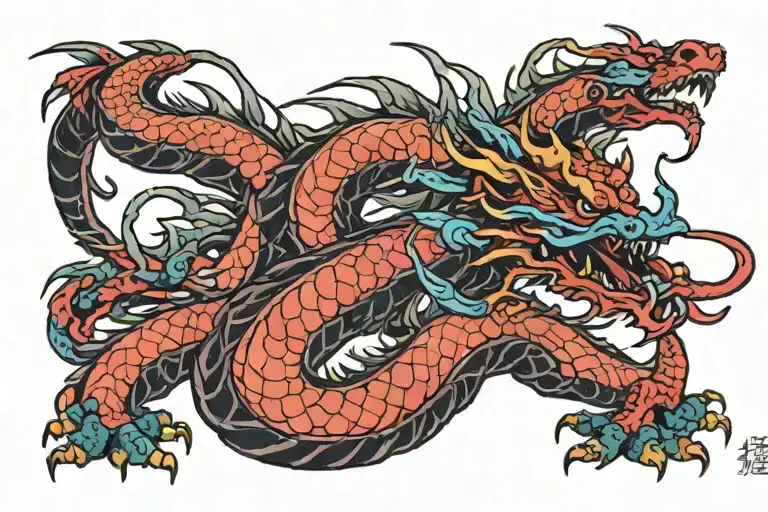 cyberpunk dragon tattoo design idea