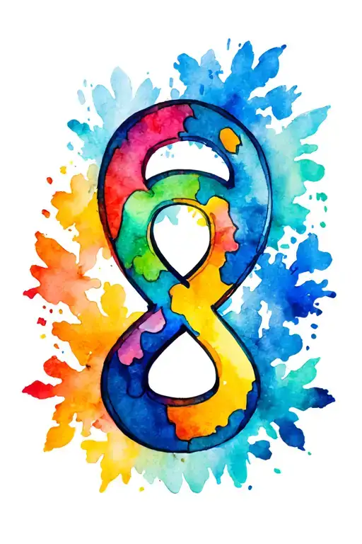 autism symbol surrounded tattoo design idea