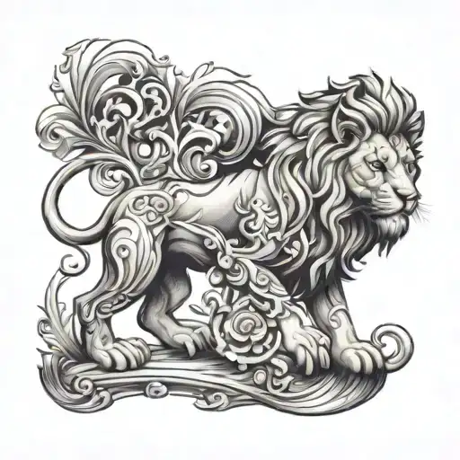 venice lion tattoo design idea