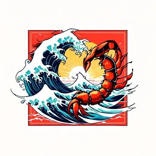 love tattoo for a scorpio and aquarius wave sign tattoo design idea