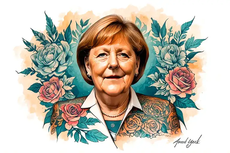 Angela merkel doing a 300 tattoo design idea
