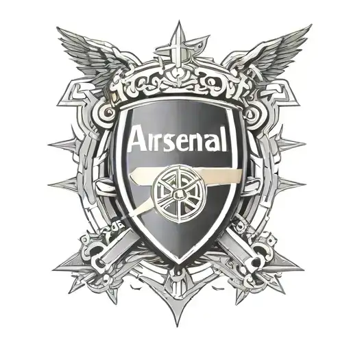 Arsenal FC logo cyberpunk style tattoo design idea