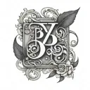   initials JB and VB   tattoo design idea
