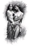 Orpheus and Eurydice Eurydice dying tattoo design idea