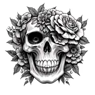 Girly Skull tattoo design idea